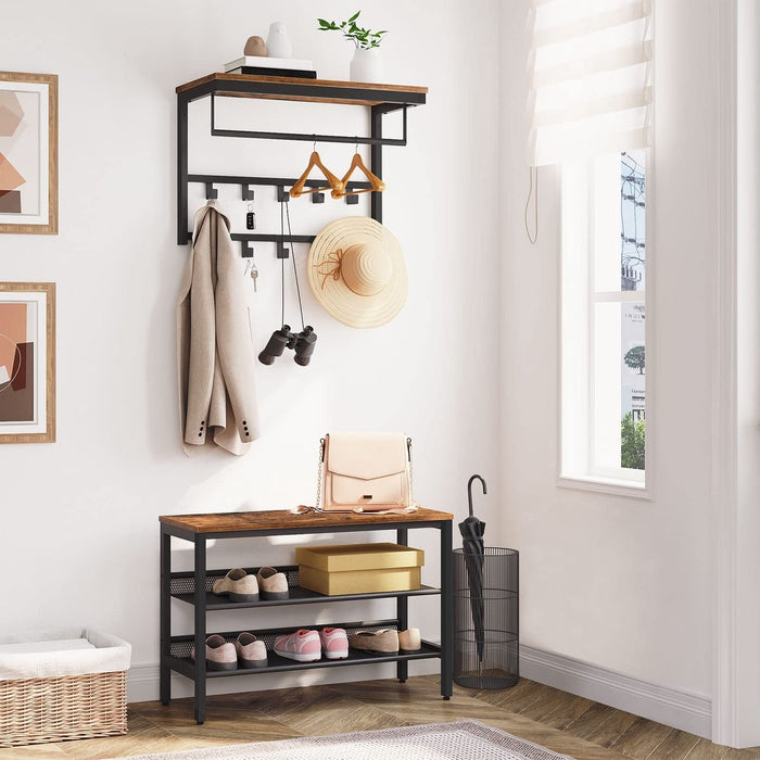 Ylumen Kapstok Wesly B 80 cm H 42 cm bruin zwart