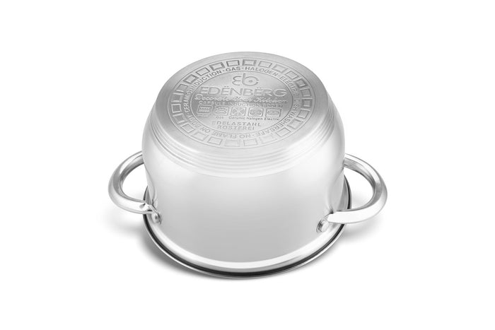 Edenberg Classic Line - Pannenset - RVS - 12 delig - Sandwichbodem