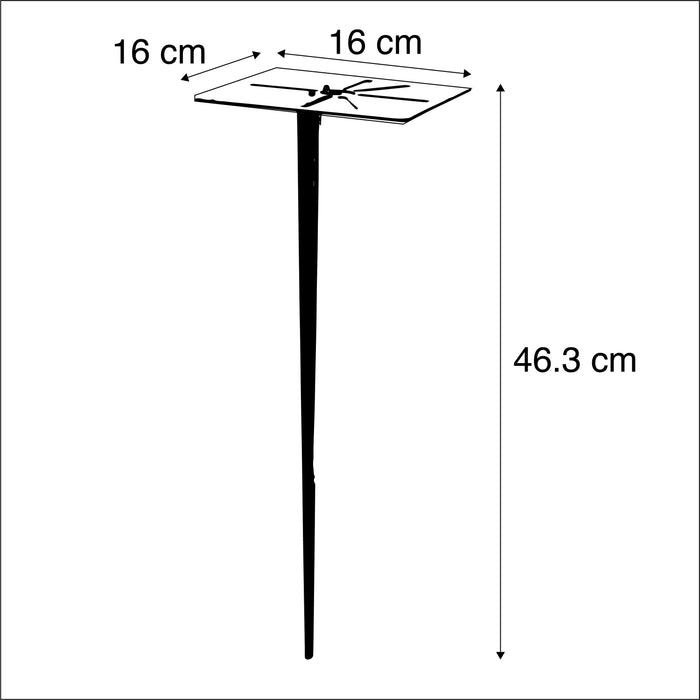 QAZQA Staande buitenlamp zwart 40 cm met grondpin en kabelmof -