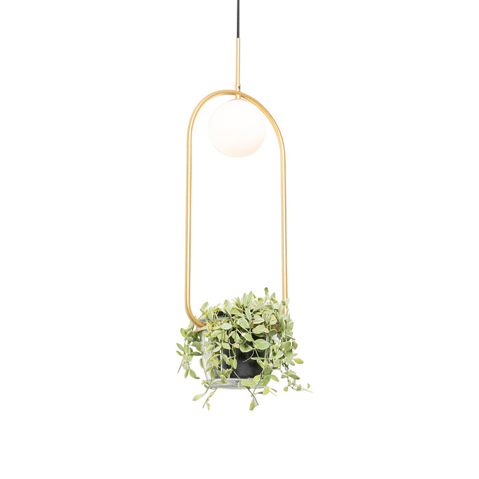 QAZQA Art deco hanglamp goud met wit glas - Isabella