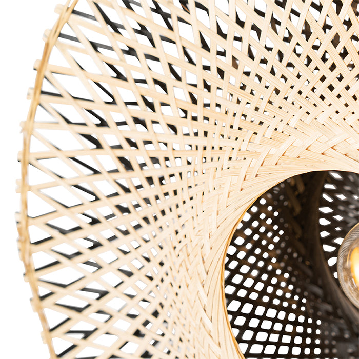 QAZQA Oosterse wandlamp bamboe 50 cm met stekker - Rina