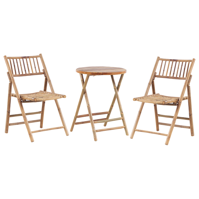 Beliani-SAVELLETRI-Bistroset voor 2-Lichte houtkleur-Bamboehout