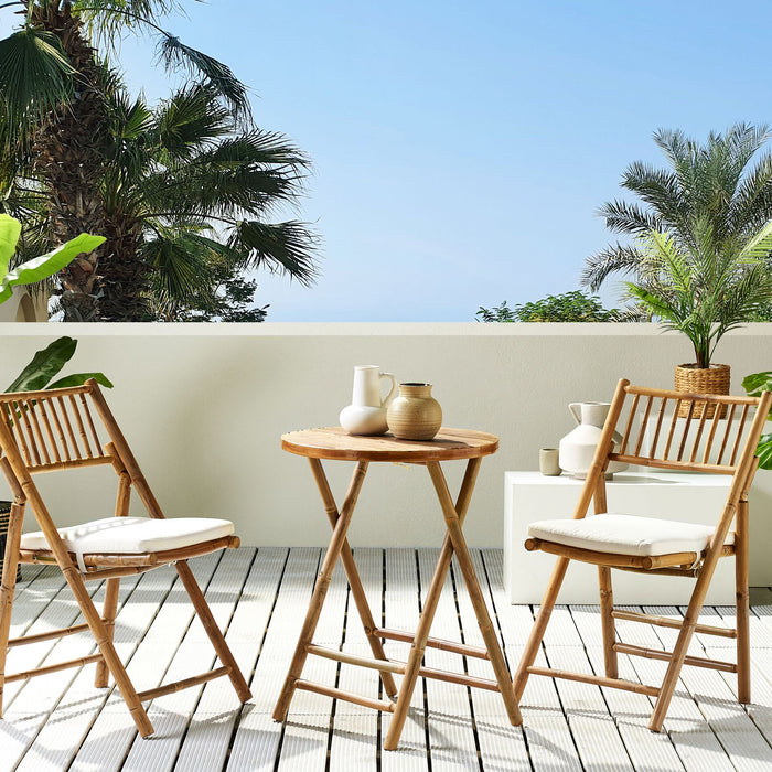 Beliani-SAVELLETRI-Bistroset voor 2-Lichte houtkleur-Bamboehout