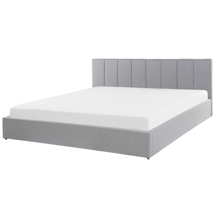 Beliani-DREUX -Bed met opbergruimte-Lichtgrijs-180 x 200 cm-Polyester