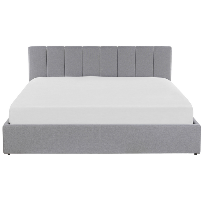 Beliani-DREUX -Bed met opbergruimte-Lichtgrijs-180 x 200 cm-Polyester