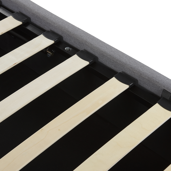 Beliani-DREUX -Bed met opbergruimte-Lichtgrijs-180 x 200 cm-Polyester