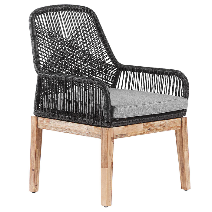 Beliani - OLBIA - Tuinset voor 4 - Grijs|Zwart - Vezelcement