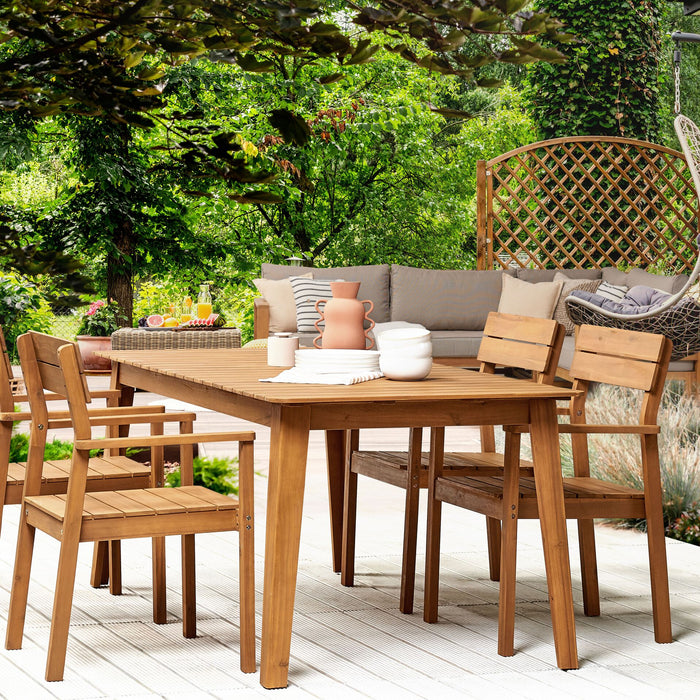 Beliani - FORNELLI - Tuinset voor 4 - Lichte houtkleur - Acaciahout