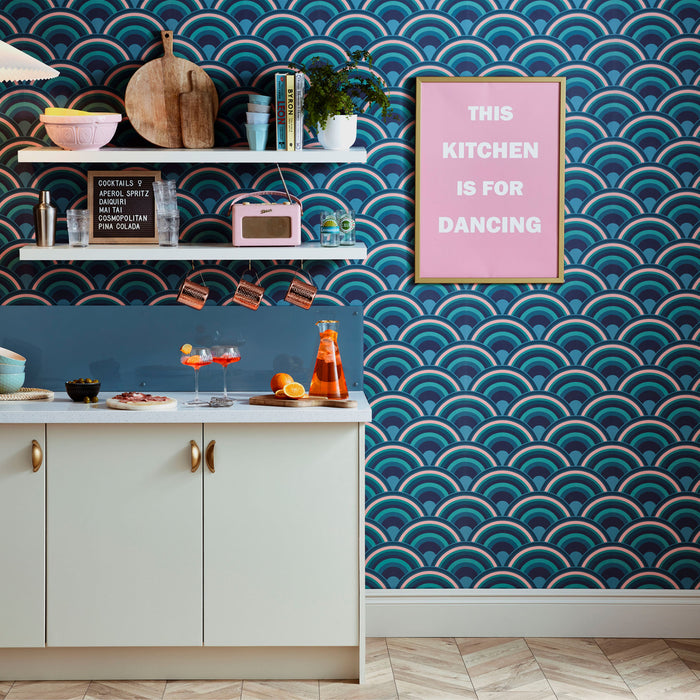 Envy vliesbehang Curve Surf blauw 10mx52 cm