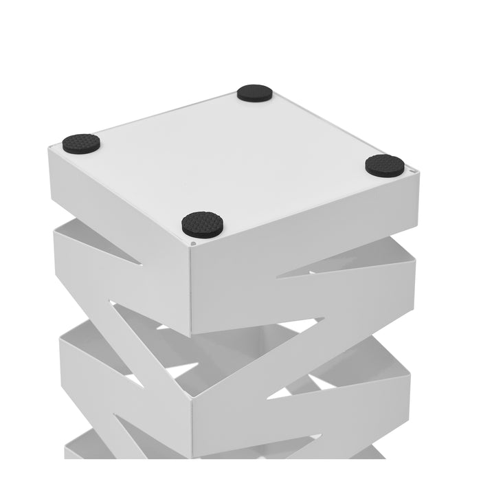 Metalen Paraplubak, Bak voor Paraplu's met Waterbakje, Metaal, Wit