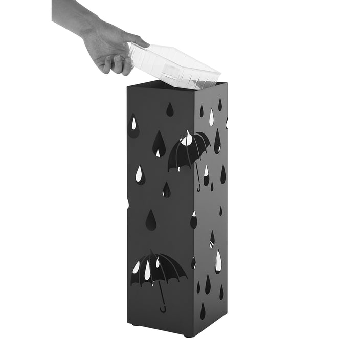 Metalen Paraplubak - Paraplubak met Waterbakje - Zwart