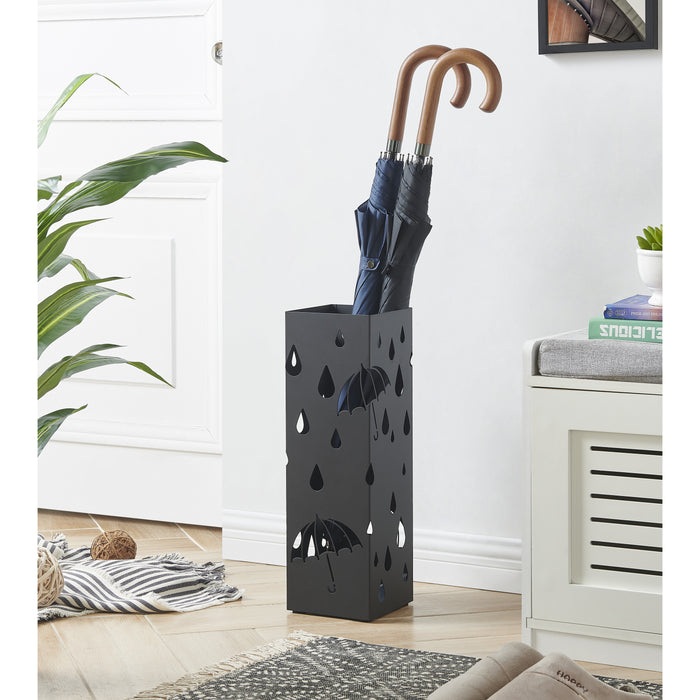 Metalen Paraplubak - Paraplubak met Waterbakje - Zwart