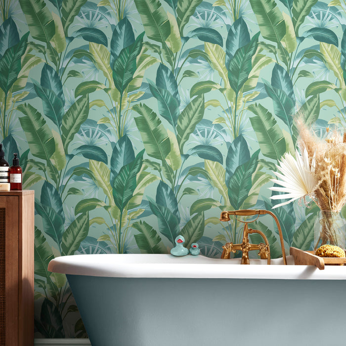 Envy vliesbehang Leaf It Out Twilight blauw|groen 10mx52 cm