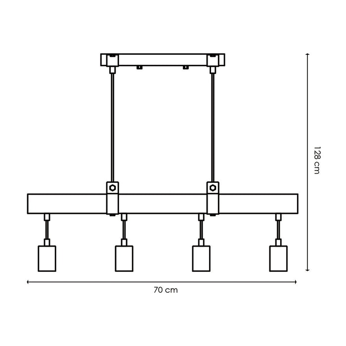 Home Sweet Home Hanglamp Denton - hout - 70x14x128cm