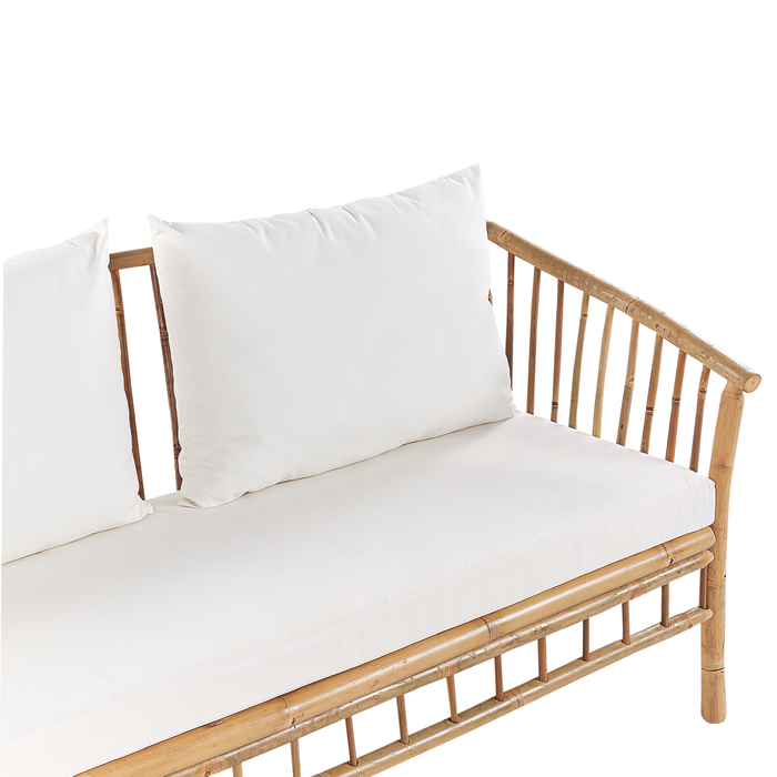 Beliani - MAGGIORE - Loungeset voor 4 - Lichte houtkleur - Bamboehout