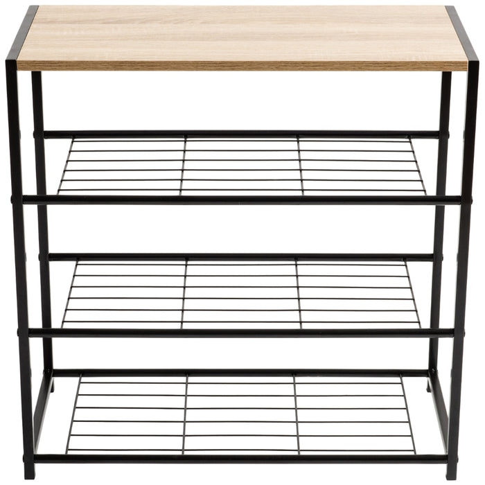 Schoenenrek voor 9 Paar Schoenen met Houten Plank