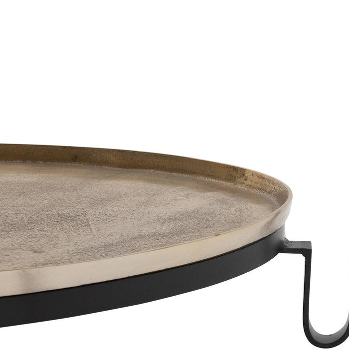 PTMD Mauro Ovale Salontafel - 96x58x44 cm - Aluminium|Ijzer - Zwart