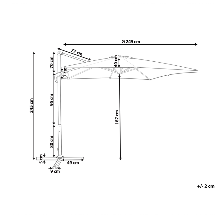 Beliani - MONZA II - Zweefparasol - Groen - Polyester