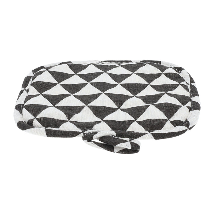 Krumble Pannenlap Driehoek patroon - Katoen - Zwart met wit