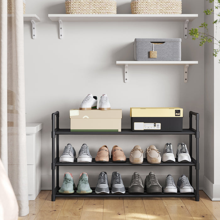 Schoenenrek - stapelbaar - 92x54x30 cm - zwart