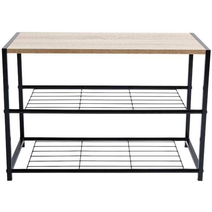 Schoenenrek - met zitbank - 63x43x30 - lichte eik