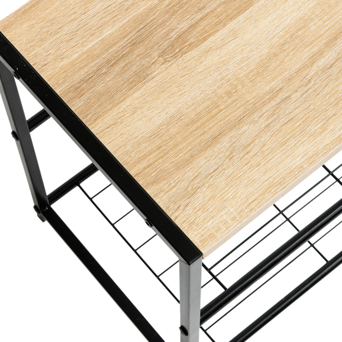 Schoenenrek - met zitbank - 63x43x30 - lichte eik