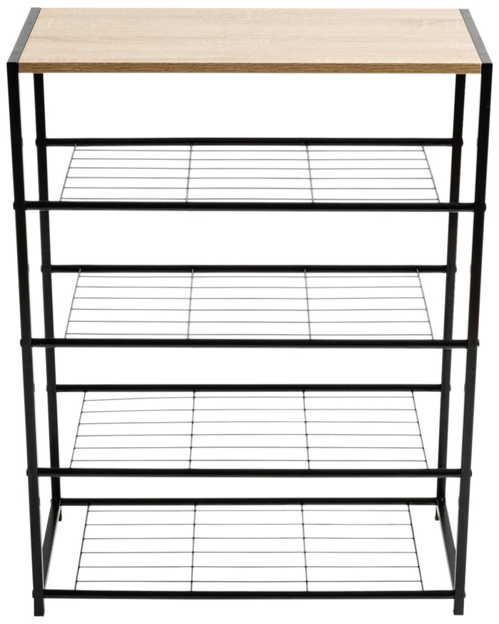 Schoenenrek voor 12 Paar Schoenen met Houten Plank