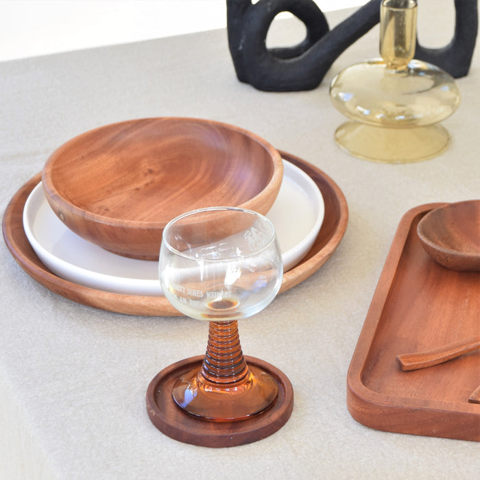 Khaya houten onderzetters Ø 9 cm - set van 4