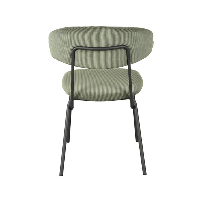 LABEL51 - Eetkamerstoel Zack - Forest Ribcord - Zwart Metaal