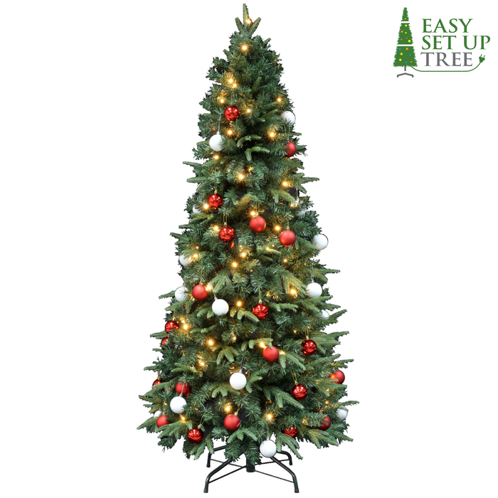 Easy Set Up Tree® Avik Red 180 cm - Kant-en-Klaar Kerstboom