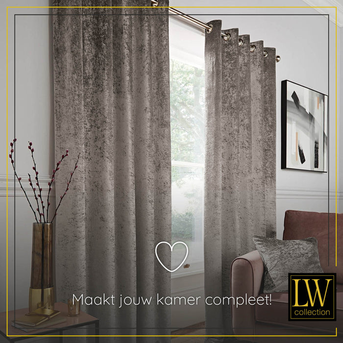 LW Collection Kant en klaar gordijnen taupe 140x225cm