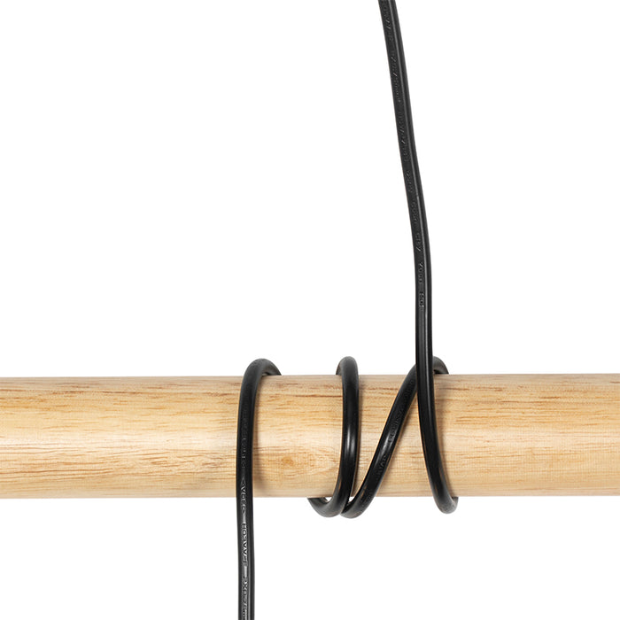 QAZQA Hanglamp dami - Zwart - Landelijk - L 70cm