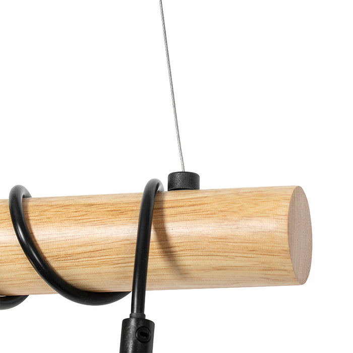 QAZQA Hanglamp dami - Zwart - Landelijk - L 70cm