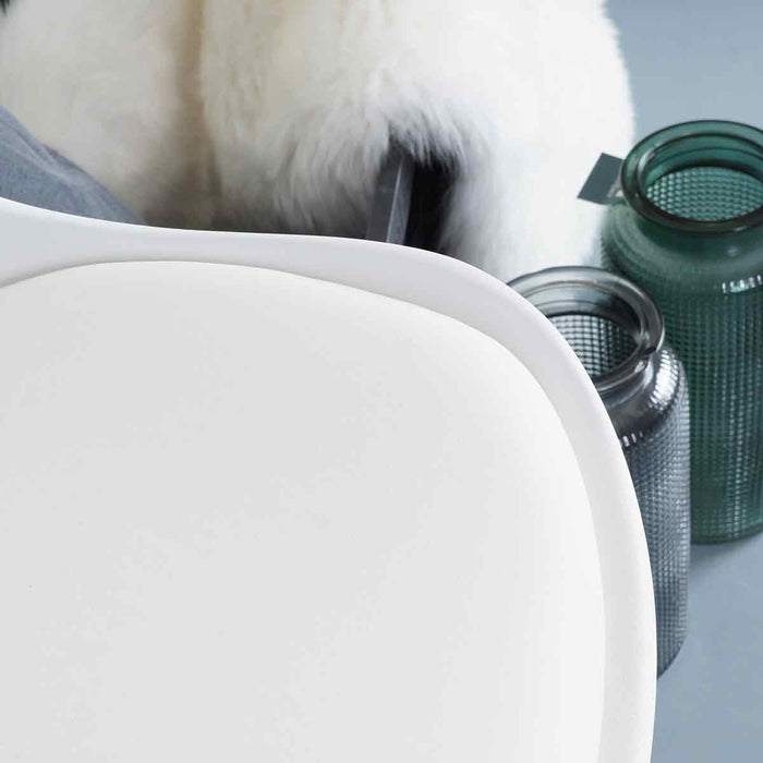 Essence Legno Eetkamerstoel Wit - Zwart Houten Onderstel