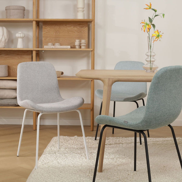 Nolon Nora-Fé Eetkamerstoel Lichtgrijs - Stof - Zwarte Poten