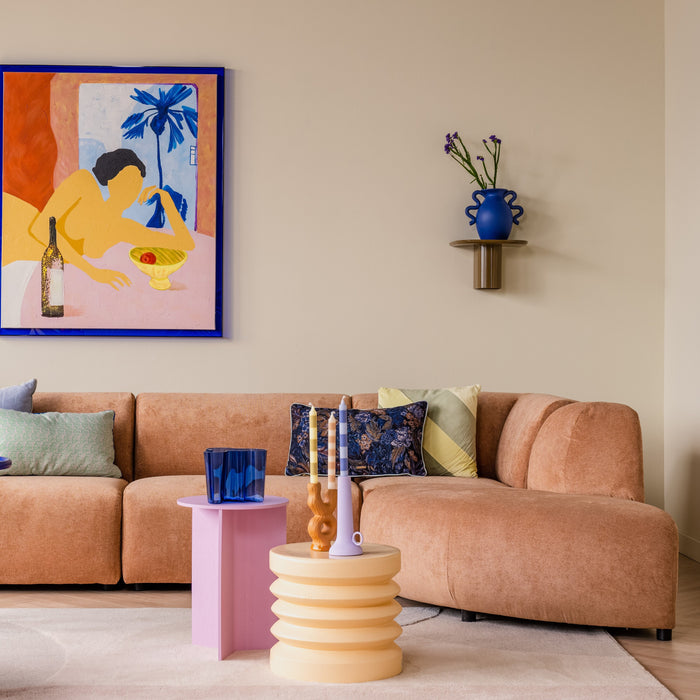 HKliving Striped Velvet Sierkussen 45 x 45 cm - Mint/Groen