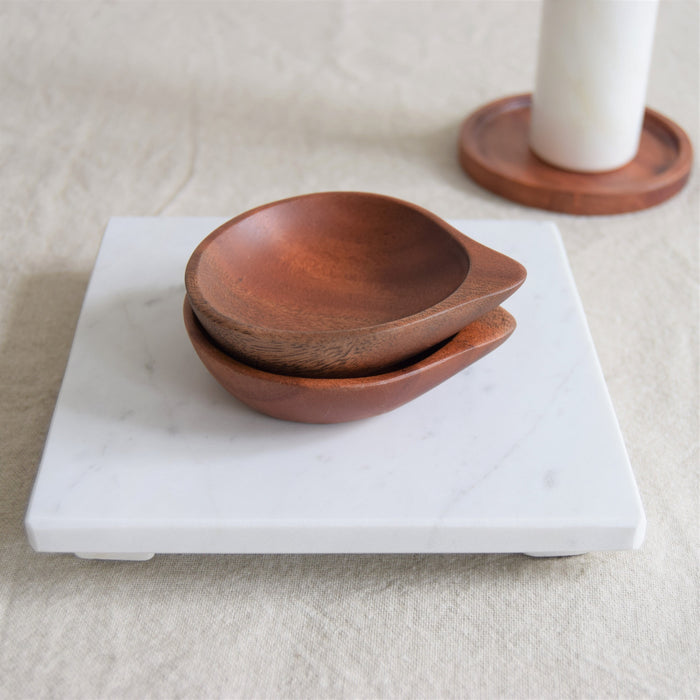 Khaya houten sauskommetje - set van 4