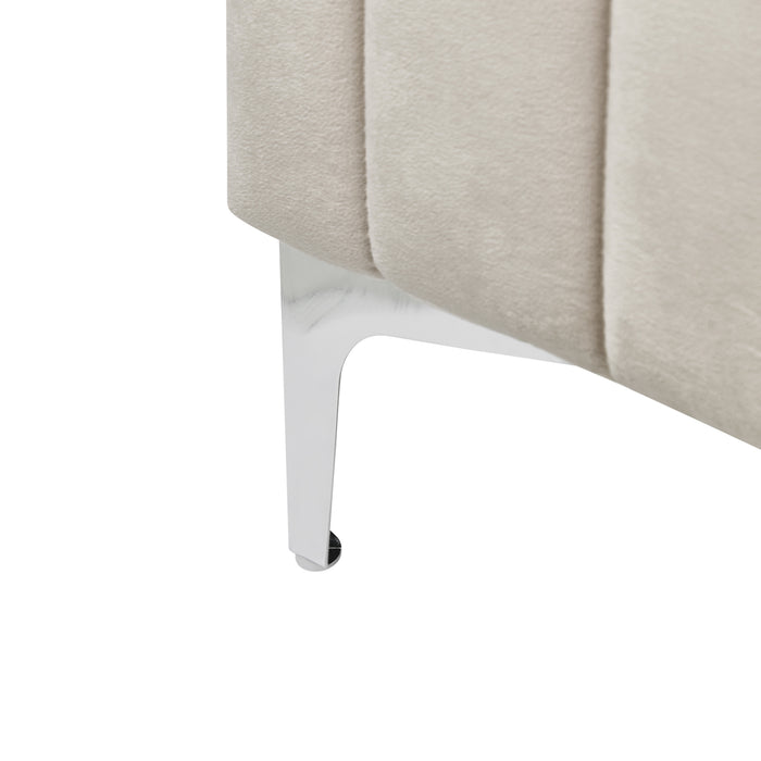 Beliani - LUNAN - Tweepersoonsbed - Taupe - 180 x 200 cm - Fluweel