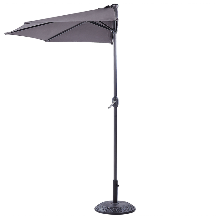 Beliani - GALATI - Halfronde parasol - Grijs - 270 cm - Polyester