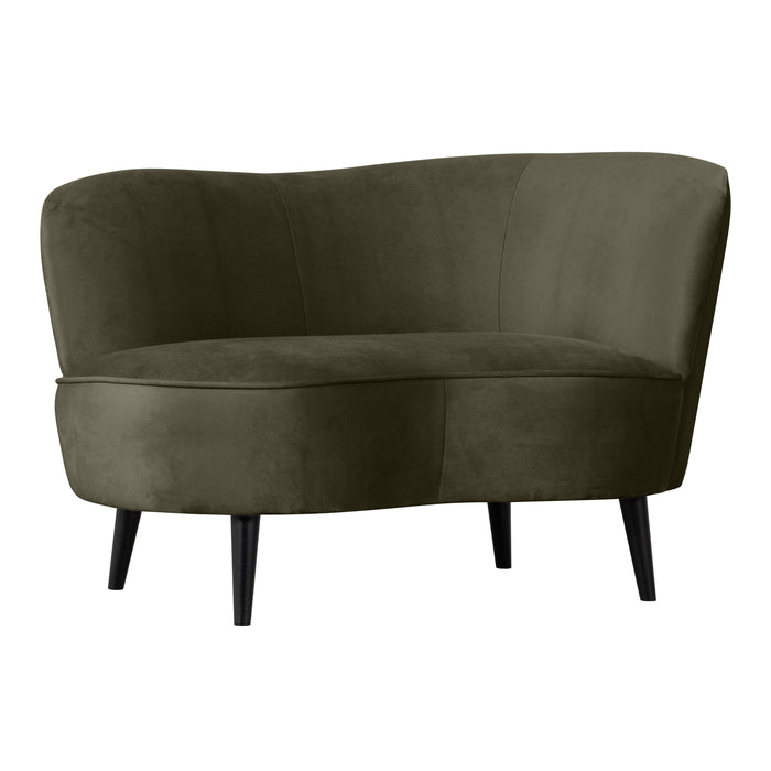 WOOOD Sara Loungefauteuil Rechts - Velvet - Warm groen - 71x112x81