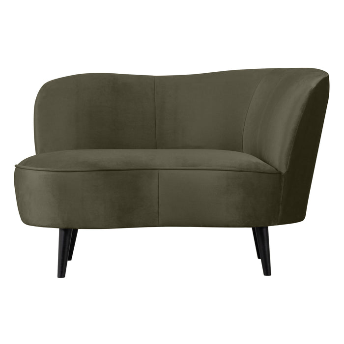 WOOOD Sara Loungefauteuil Rechts - Velvet - Warm groen - 71x112x81