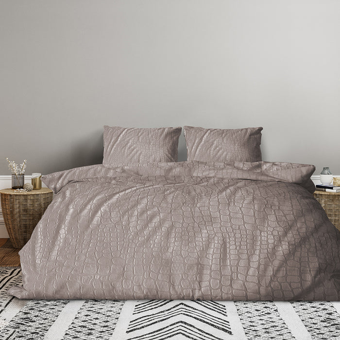 Eleganzzz Dekbedovertrek Micro Mink Crocodile - sand