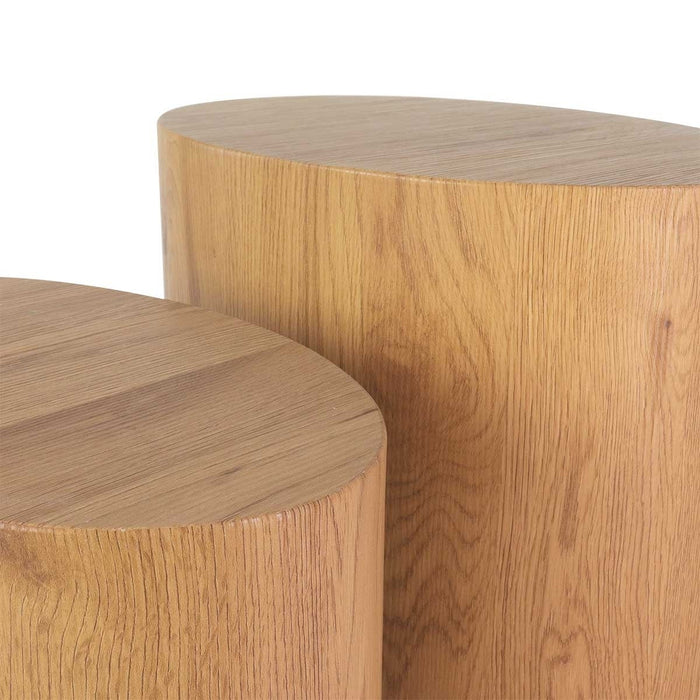 Lisomme Rosanne houten salontafels naturel - set van 2