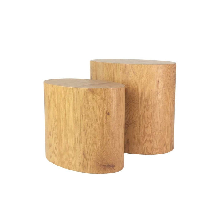 Lisomme Rosanne houten salontafels naturel - set van 2