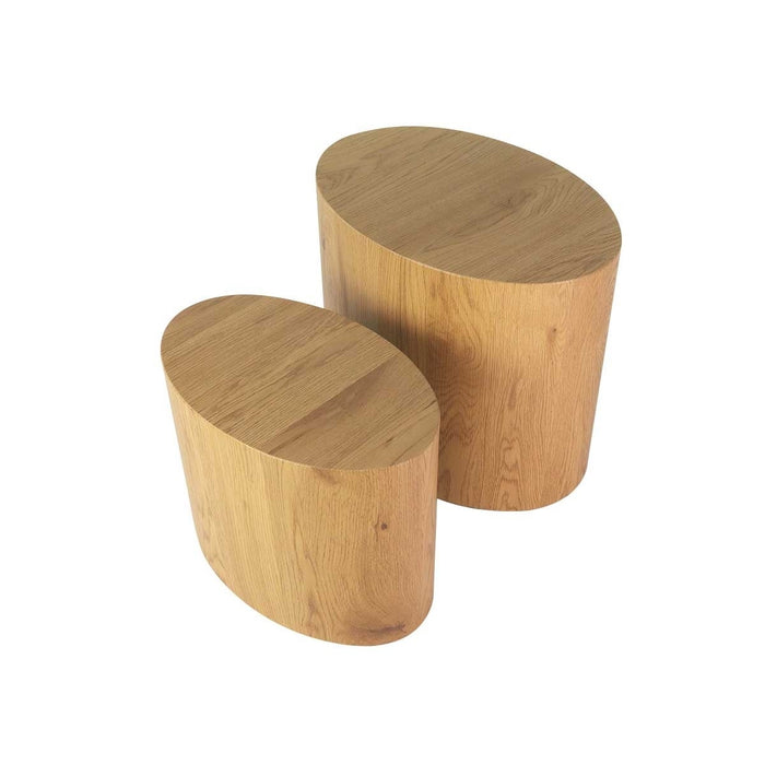 Lisomme Rosanne houten salontafels naturel - set van 2