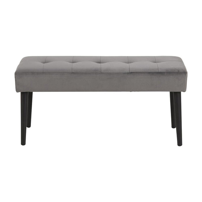Lisomme Danique velvet bankje donkergrijs - 95 x 38 cm