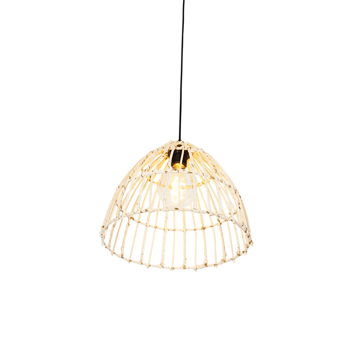 QAZQA Hanglamp magna rotan - Naturel - Landelijk - H 99.5cm