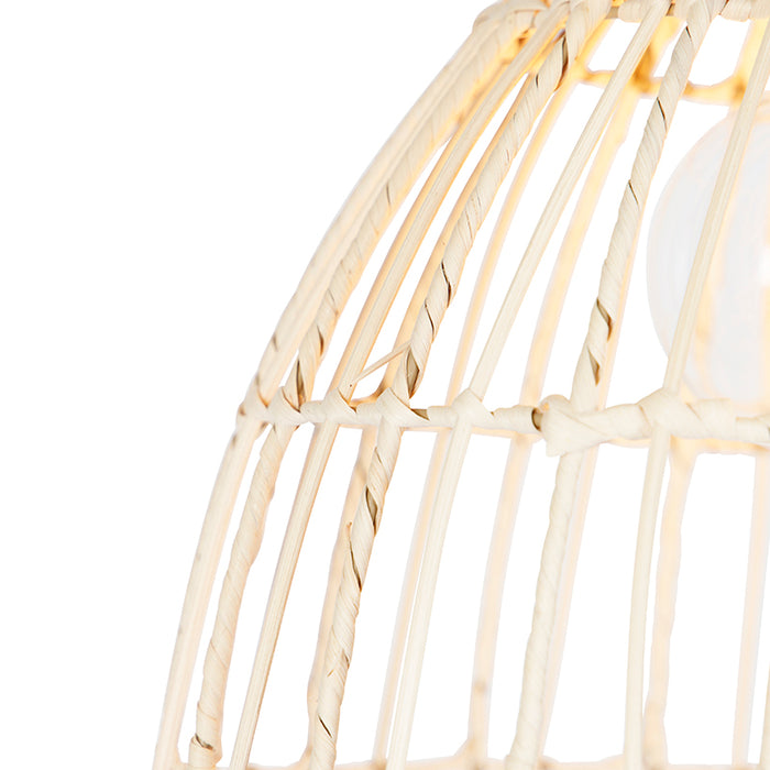 QAZQA Hanglamp magna rotan - Naturel - Landelijk - H 99.5cm