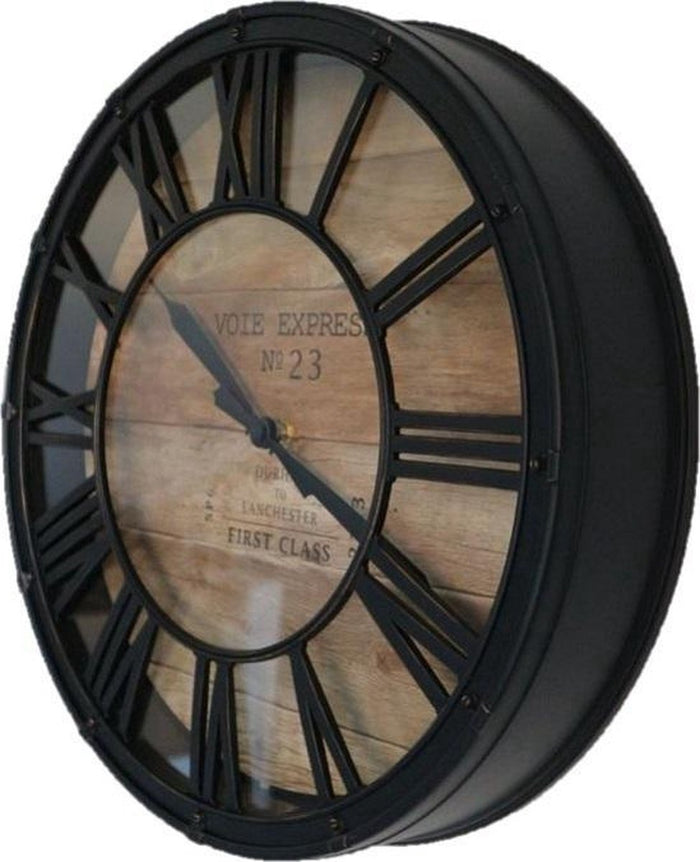 ATMOSPHERA - Wandklok Industrieel Vintage bruin 39CM