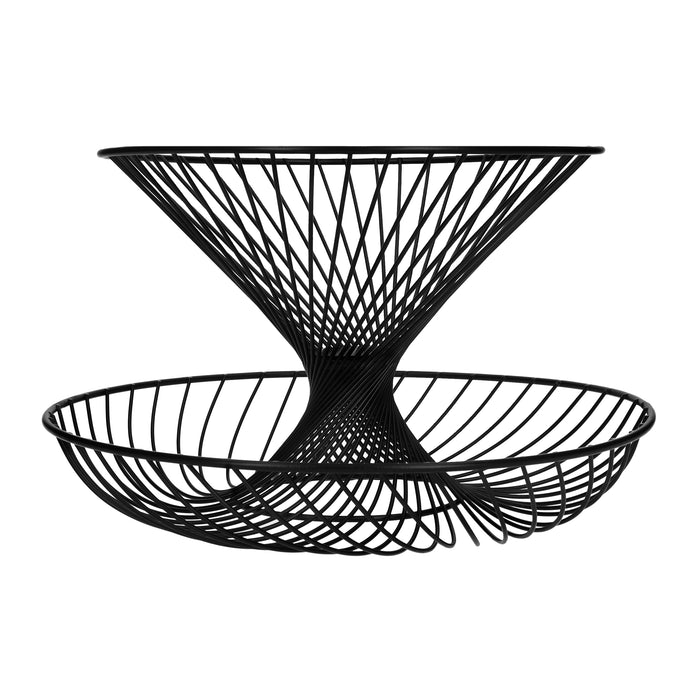 QUVIO Fruitmand 2 laags - Metaal - Zwart